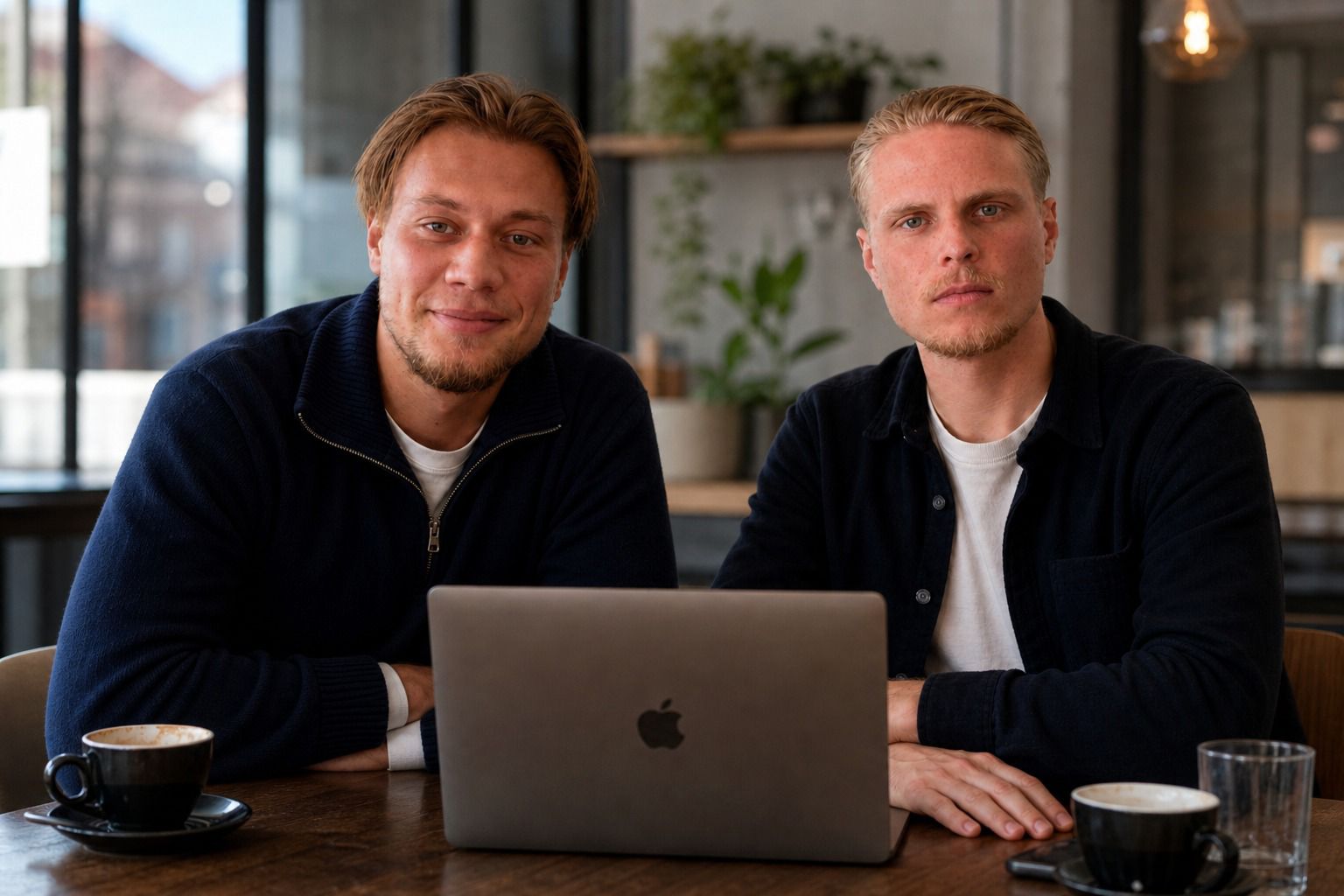 Wesley van der Kooij en Oscar Klompmaker, oprichters van WEOS